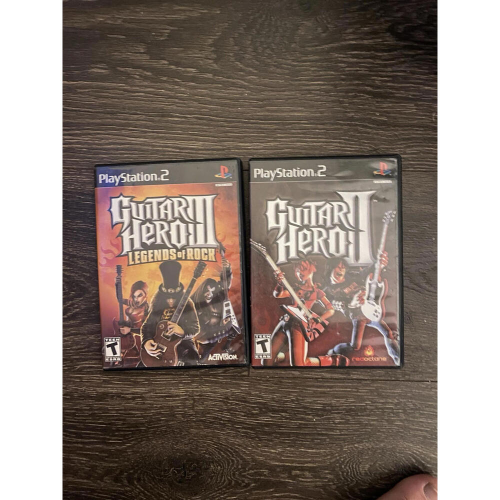 Guitar Hero 2, and 3 Legends Of Rock PlayStation PS2 Bundle Lot